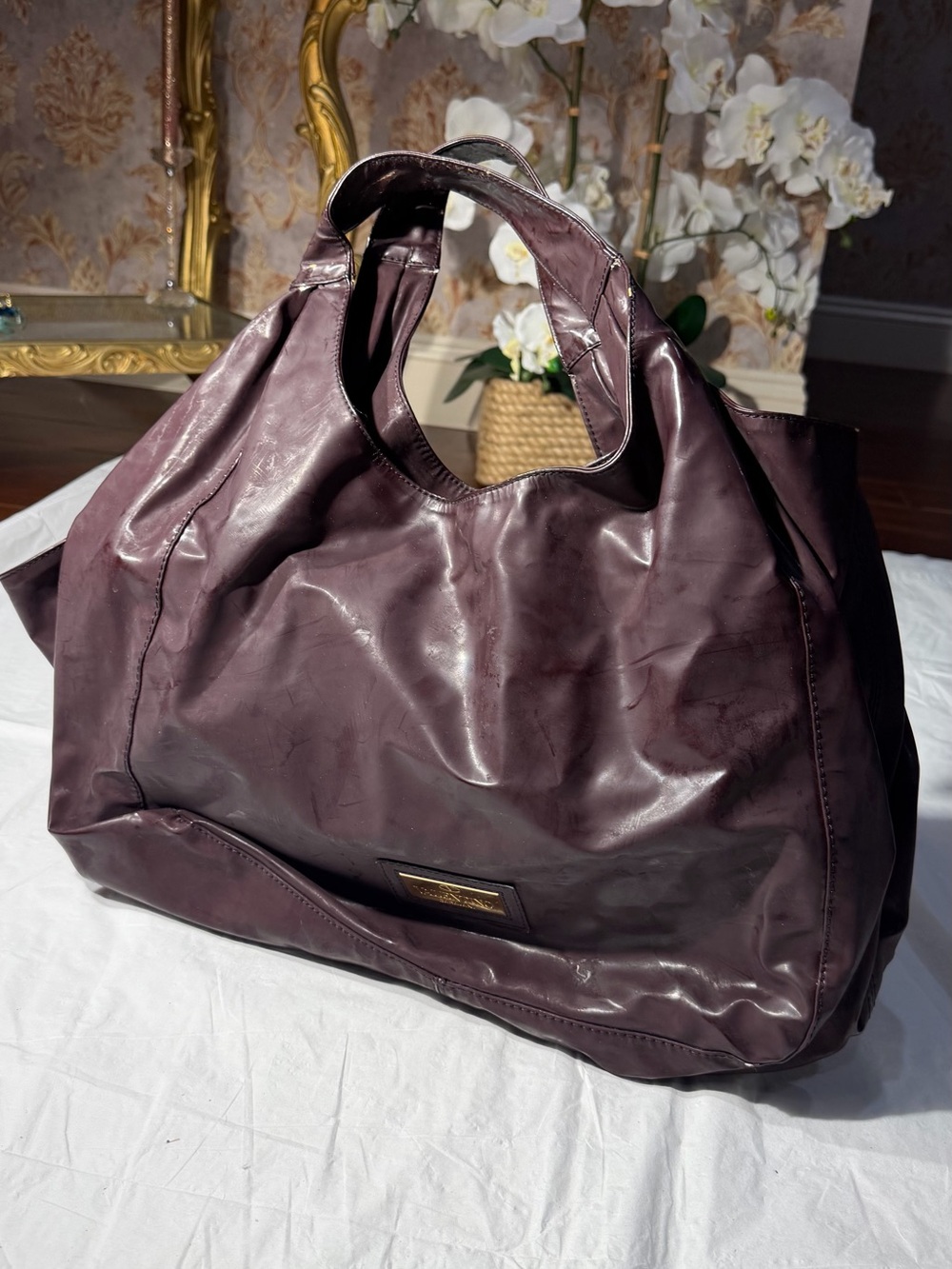 Valentino Garavani Plum Leather Hobo Bag - Picture 7 of 12